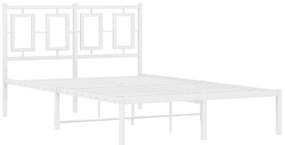 Estrutura de cama com cabeceira 120x200 cm metal branco