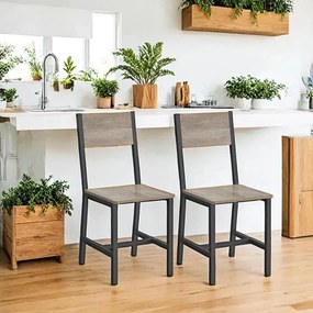 Conjunto de 2 cadeiras de sala de jantar Greige mesclado + cinza mate