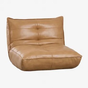 Pack De 2 Poltronas Reclináveis Estofadas Mati Couro Sintético Castanho Claro Cor Camelo - Sklum