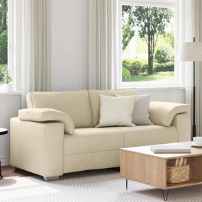 vidaXL Sofá Loveseat Creme 140 cm Tecido