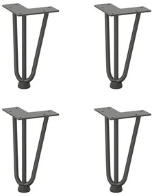 Pernas de grampo para mesa de centro 4 peças antracite 20 cm aço maciç