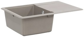 vidaXL Pia Cinzeto 670 x 460 mm 80% Quartzo e 20% Resina
