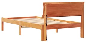 Estrutura da Cama Castanho-mel 90 x 190 cm Madeira de Pinheiro