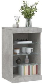 Aparador com luzes LED 41x37x67 cm cinzento cimento