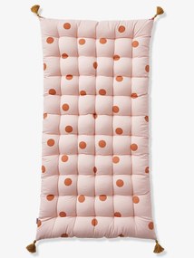 Colchão para o chão com borlas, Bolas Pequenas & Grandes rosa medio estampado