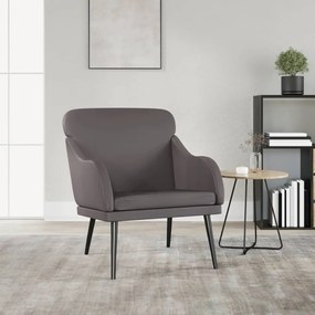 vidaXL Cadeira c/ apoio de braços 63x76x80cm couro artificial cinzento