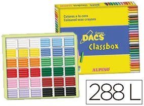 Lápis de Cera Dacs Classbox Caixa de 288 Unidades 12 Cores Sortidas