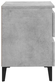 Mesas de cabeceira 2 pcs 40x35x50 cm contrapl. cinzento cimento