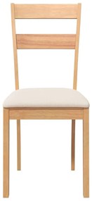 Cadeiras de jantar com almofadões 2 pcs madeira maciça natural