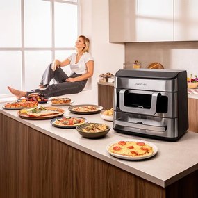 Fritadeira de ar Cecofry FoodCourt 18000 4Pizza e Forno de 18L com pedra para pizza