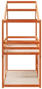 Beliche com telhado 90x190 cm pinho maciço castanho-mel