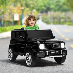 Carro elétrico para crianças 12V Mercedes-Benz G63 bateria com controlo remoto 105,5 x 62 x 54,5 cm Preto