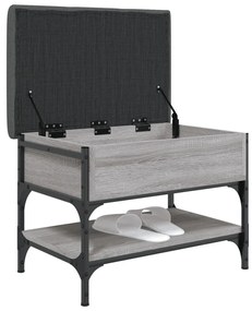 Banco sapateira 62x42x45cm derivados de madeira cinzento sonoma