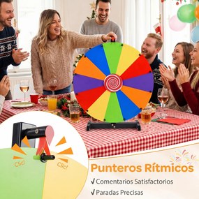 Roleta de Prémios de Mesa, 40 x 21 x 70 cm, Superfície para Escrever e Apagar, Multicolor