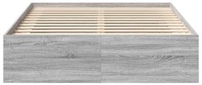 Estrutura de cama 140x200 cm cinza sonoma