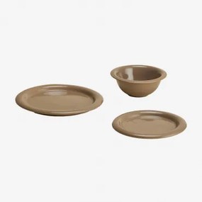 Conjunto De 12 Peças De Loiça Em New Bone China Rylvane Moka Brown - Sklum
