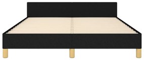 Estrutura de cama sem colchão 140x190 cm tecido preto