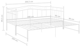 Estrutura sofá-cama de puxar 90x200 cm metal branco