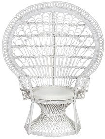 Poltrona pavão de rattan branca EMMANUELLE Beliani
