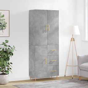 vidaXL Armário alto 69,5x34x180 cm derivados de madeira cinza cimento