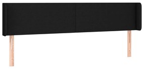 Cabeceira de cama c/ luzes LED tecido 163x16x78/88 cm preto