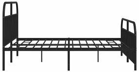 Estrutura de cama com cabeceira e pés 193x203 cm metal preto
