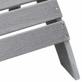 Cadeiras Adirondack vidaXL com Apoios para os Pés 2 pcs Cinza Claro HD