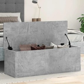 vidaXL Caixa de arrumação 102x35x35 cm derivados madeira cinza cimento