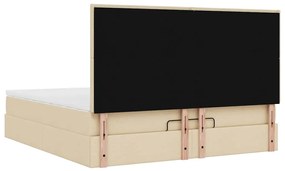 Estrutura de cama otomana com creme de colchão 180x200cm tecido