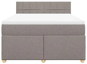 Cama com molas/colchão 140x190 cm tecido castanho-acinzentado