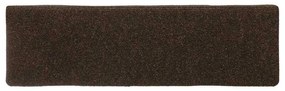 Tapetes de escada 15 pcs 65x21x4 cm tecido agulhado castanho