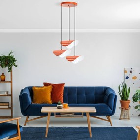 Candeeiro de Teto Vatoz – Laranja – Diâmetro 50 cm, Altura Total 75 -