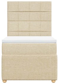 Cama com molas/colchão 80x200 cm tecido cor crème