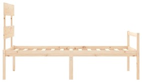 Cama para idosos com cabeceira 90x200 cm madeira maciça