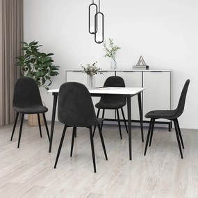 vidaXL Cadeiras de jantar 4 pcs veludo preto