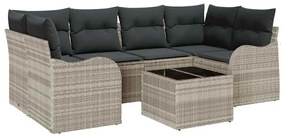 Conjunto de Sofá de Jardim em 7 Peças com Almofadas em Rattan Sintétic