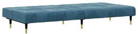 2 pcs conjunto de sofás veludo azul