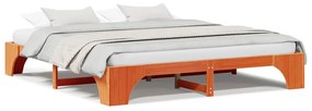 Cama Encerada Marrom 200x200 cm de Madeira de Pinho