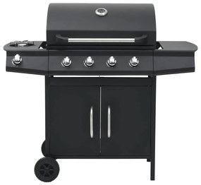 Grelhador/barbecue a gás 4+1 zonas de cozinhar preto