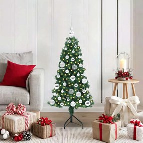 vidaXL Árvore de Natal artificial de canto Verde 120 cm PVC e Metal