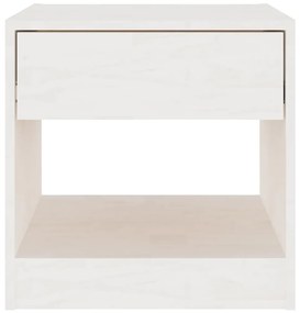 Mesa de cabeceira 40x31x40 cm pinho maciço branco