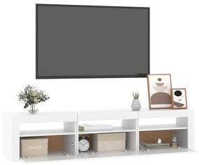 Móvel de TV com luzes LED 180x35x40 cm branco