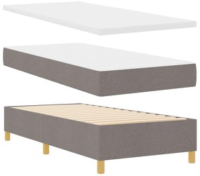 Cama Box com Colchão Taupe 100x200 cm Tecido