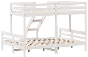 Beliche 90x200/140x200 cm madeira de pinho maciço branco