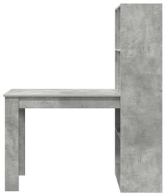 Mesa com prateleira com armazenamento Cinzento 122 x 67 x 145 cm