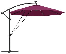 Guarda-sol de Bananeira Cantilever com bloqueio Vermelho bordô