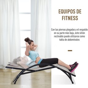 Outsunny Espreguiçadeira de Jardim Reclinável com Encosto Ajustável de 5 Níveis Apoio para os Pés Regulável e Apoio para a Cabeça Removível para Terraço Balcão Exterior 66x152x81cm Bege