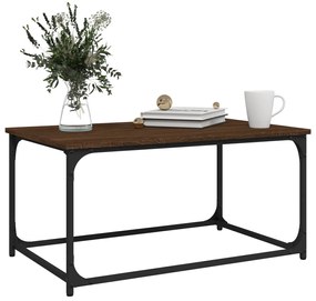 Mesa de centro 80x50x40 deriv. madeira/ferro carvalho castanho