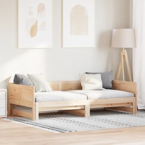 vidaXL Cama de Dia Extensível 90x200 cm de Madeira Maciça de Pinho