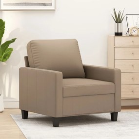 Poltrona 60 cm couro artificial cappuccino